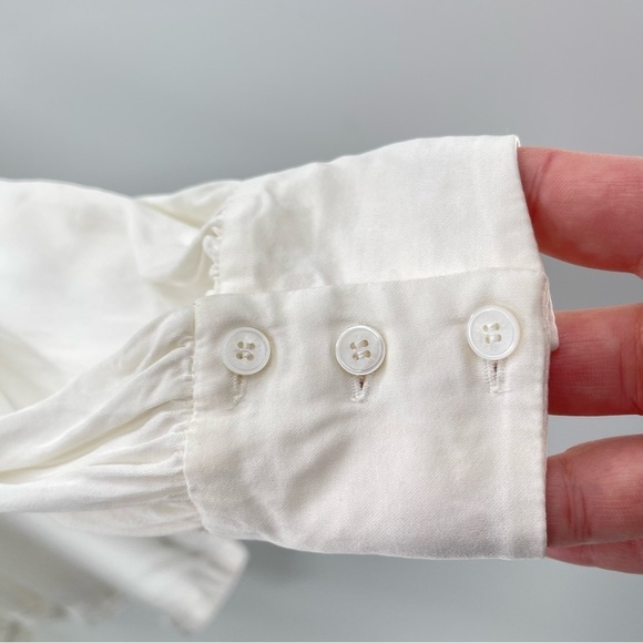 Sandro Paris Mirtylles White Floral Lace Viscose Satin Blouse Size Small - Picture 6 of 16